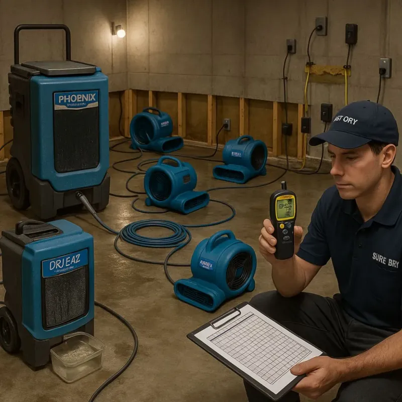 Structural Drying and Dehumidification process in Clinton, IA